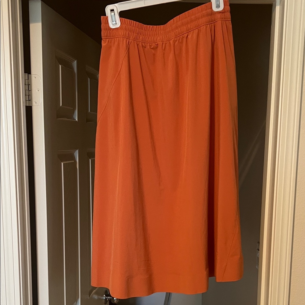 Athleta Avenue Orange Midi Skirt - Picture 3 of 5